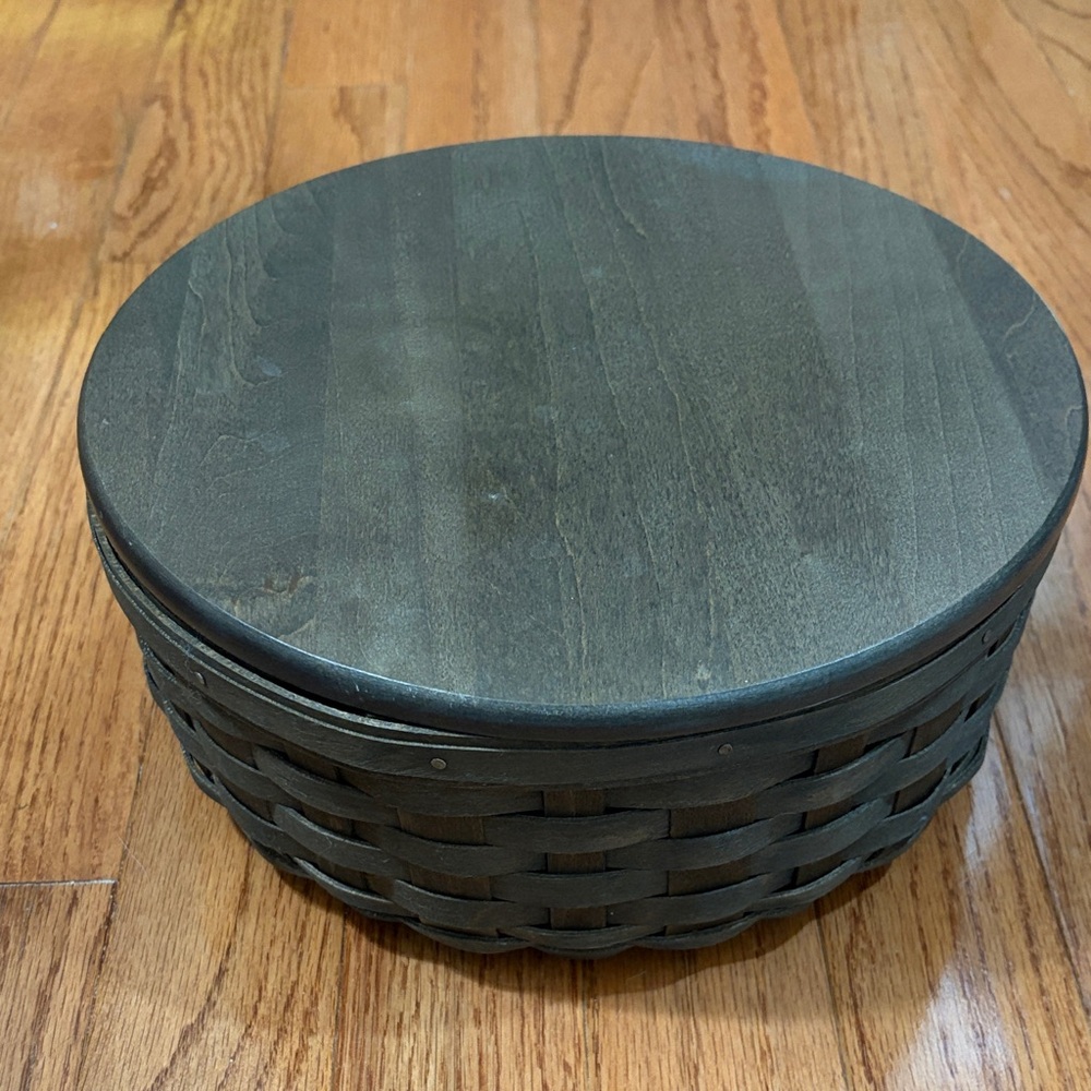Longaberger Dark Brown Woven Basket with Lid